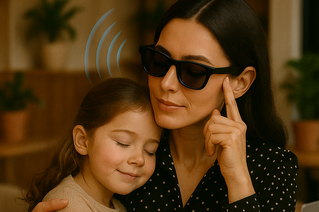 smart glasses, female founder eyewear brand, audio sunglasses for mums
hands-free tech for working mums
fashion tech Australia,
bluetooth sunglasses women
open-ear sunglasses Australia, stylish bluetooth eyewear, Her Audio Style